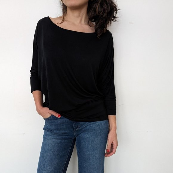 Black Jersey Knit Adjustable Top - Picture 2 of 5